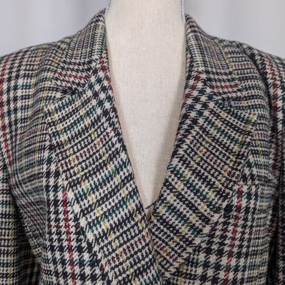 Vintage Prisma Houndstooth Multicolored Tweed Black and White Blazer - Picture 14 of 16